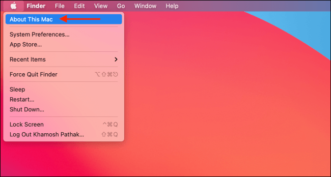 choose about this mac