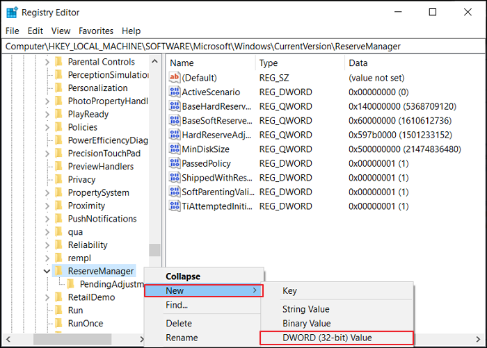 choose dword 32bit value