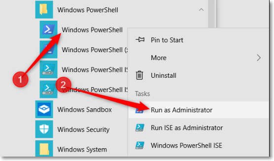 choose to launch powershell