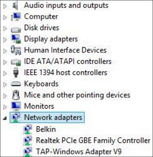 select network adapters