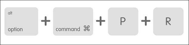 Command + Option + P + R