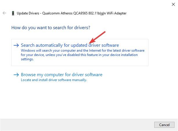 search for drivers automatically