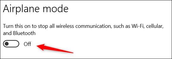 turn off airplane mode
