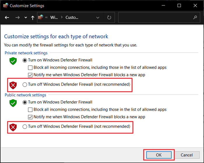 customize settings