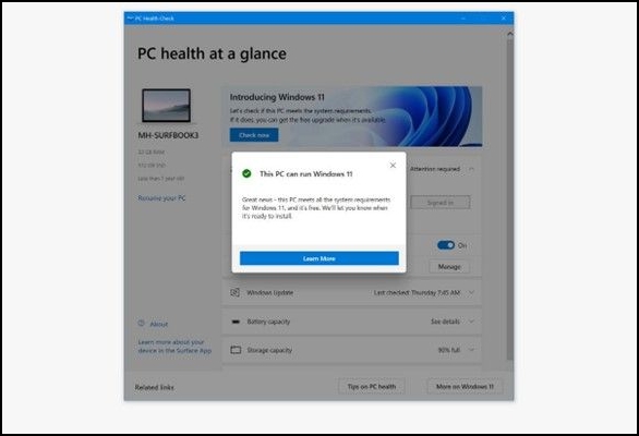 download pc health check