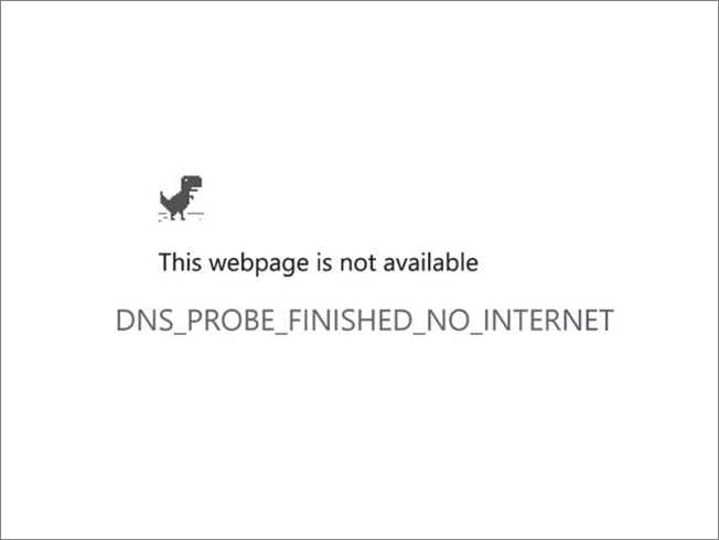 DNS PROBE FINISHED NO INTERNET