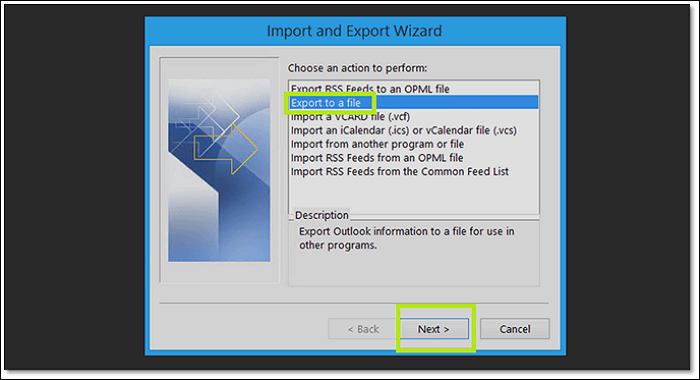 export to a file