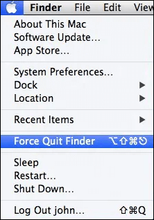 force quit finder