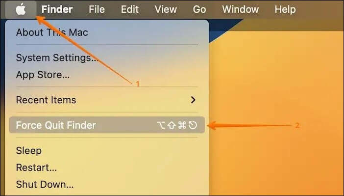 force quit option in the Apple menu