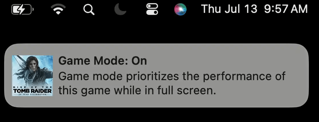 turn on game mode