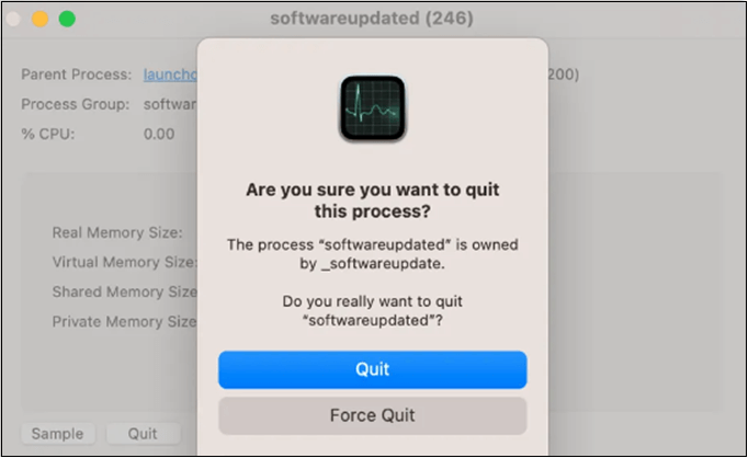 hit the quit button