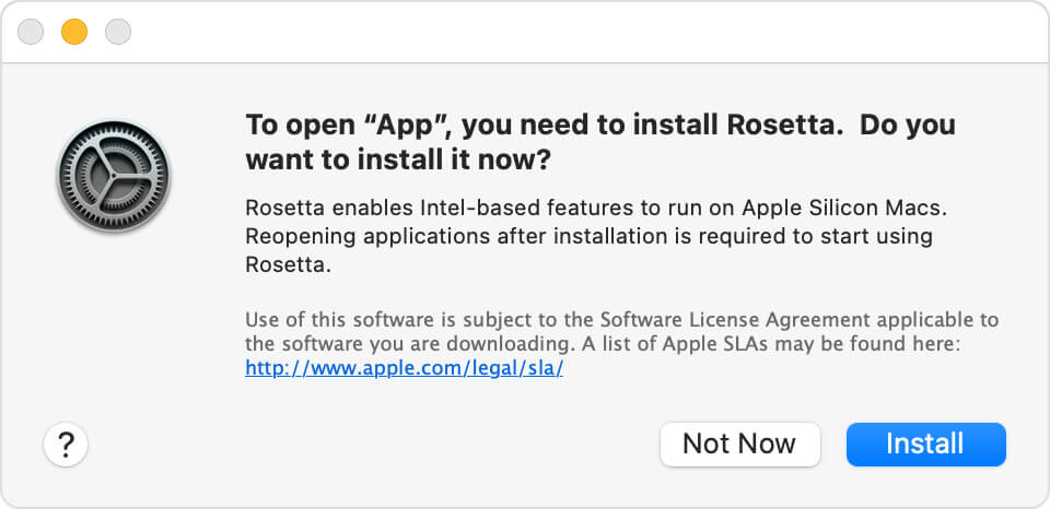 install Rosetta alert