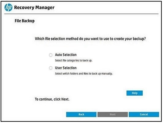 choose backup method