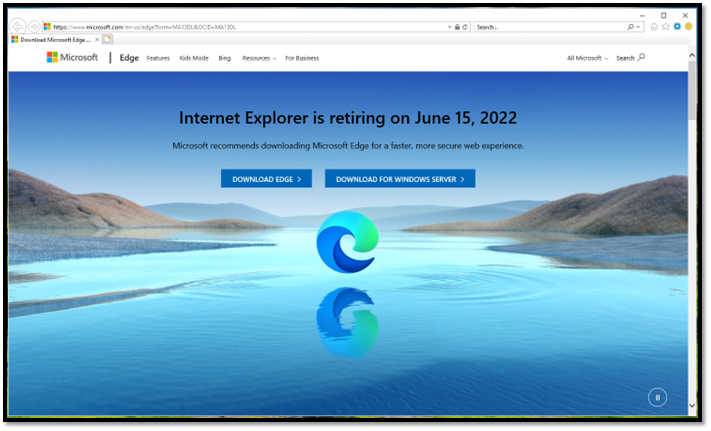 Internet Explorer end of life