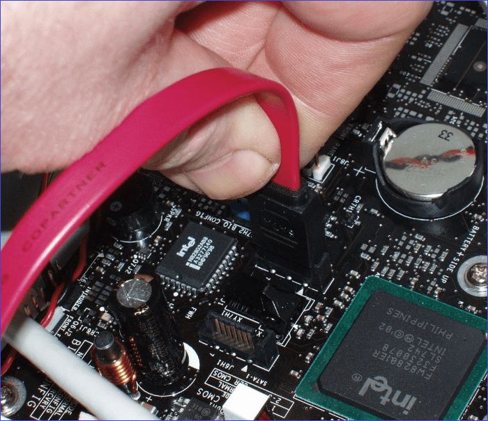 connect the other end of the SATA cable