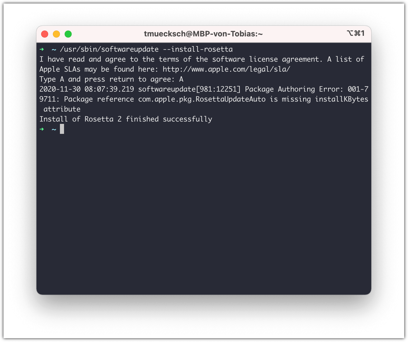 paste the command