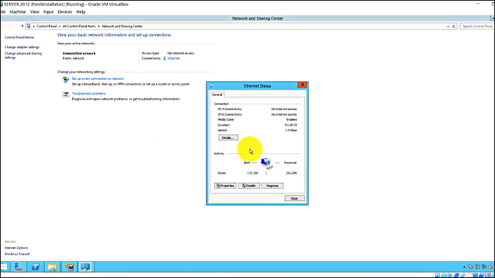 open ethernet status