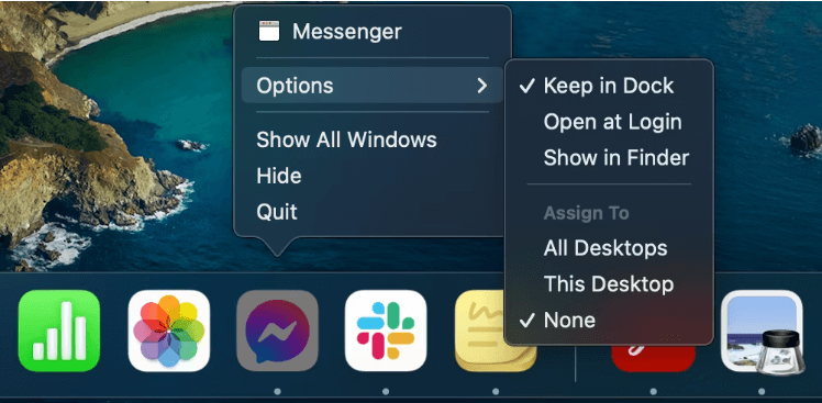keep in dock