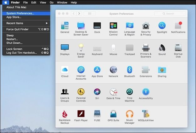 launch system preferences
