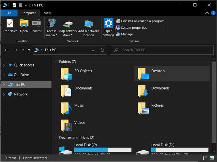 launch the file explorer