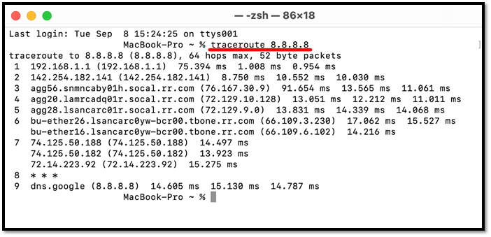 traceroute