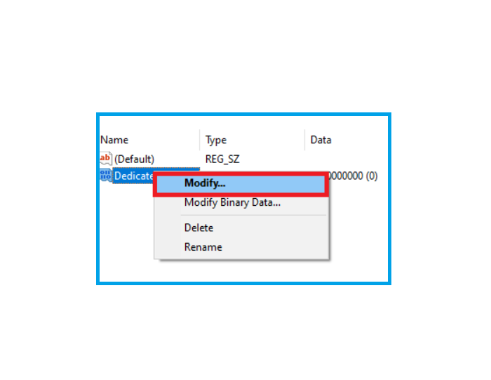 Modify the value of Key in Recovery Editor in Windows 10.