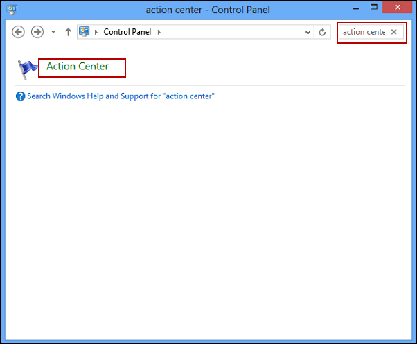 open action center