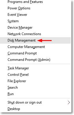 opening disk management with task bar