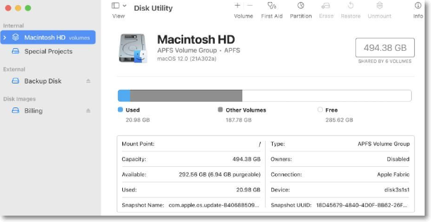 opening disk utility in mac