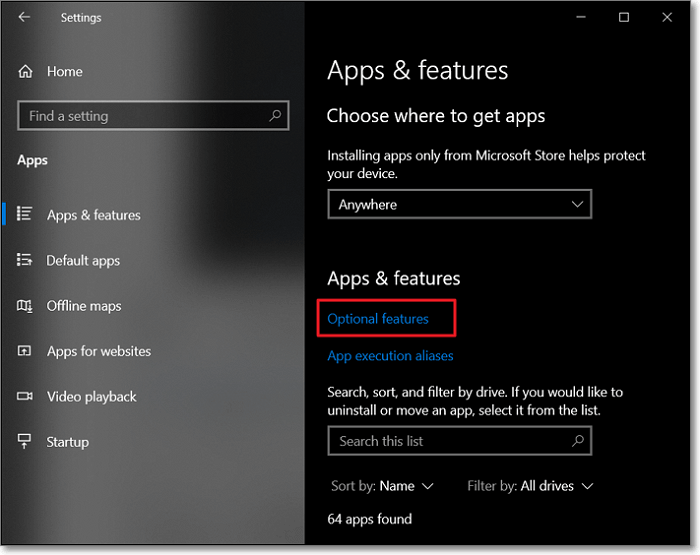 access optional features