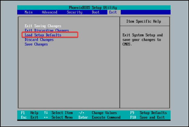 load setup defaults