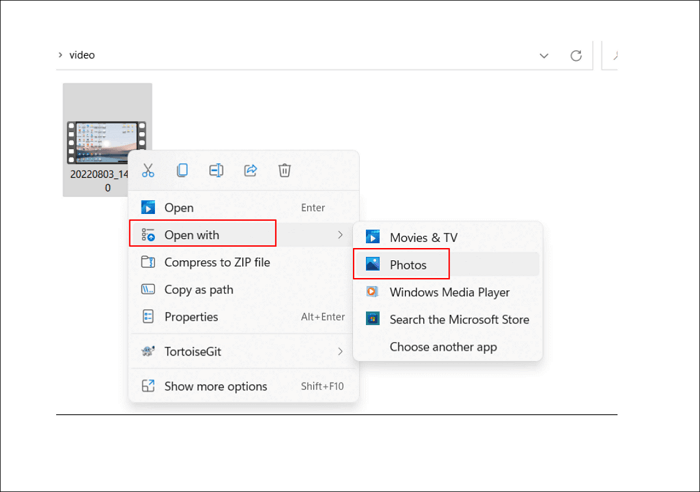 open MOV on Windows with Photos