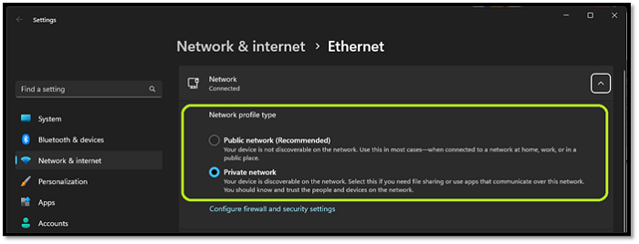 private and public network