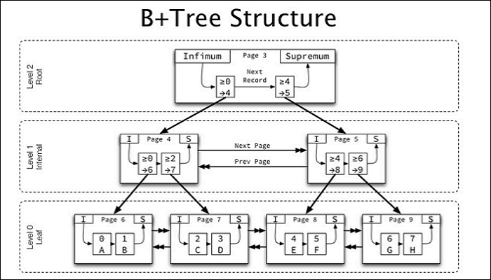 b+ tree structure