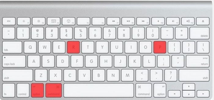 press Command + R and Option + P