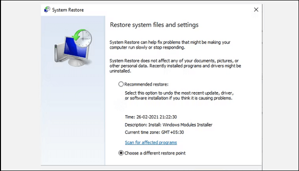 restore system files