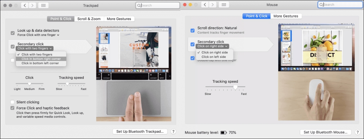 right click on Mac