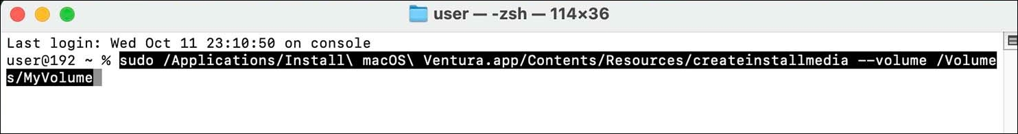 run command in terminal