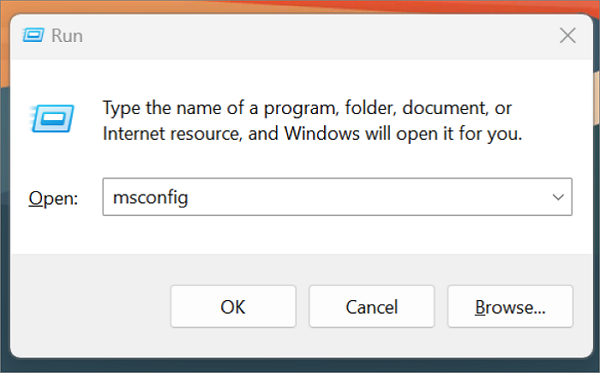 type msconfig