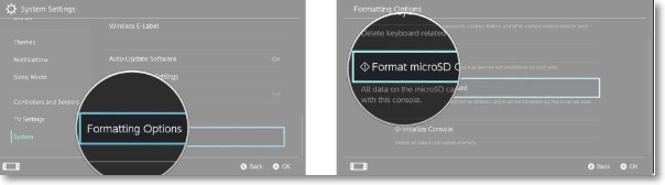 selecting format microsd card