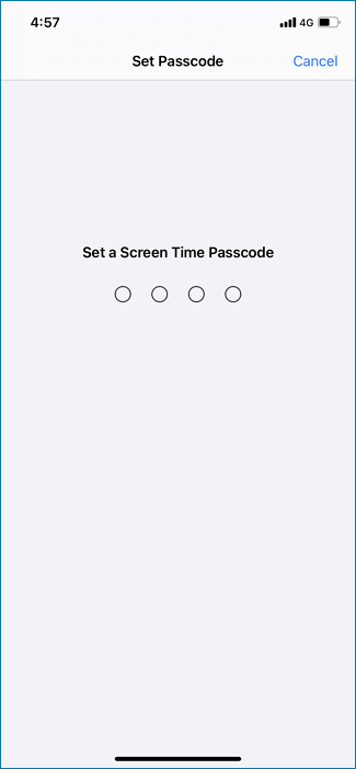 Set a screen time passcode.