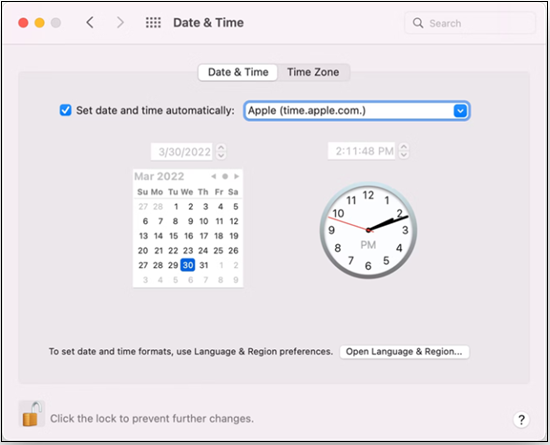 set date and time