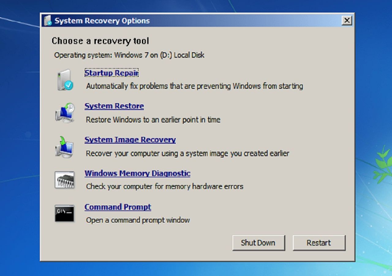 open system recovery options