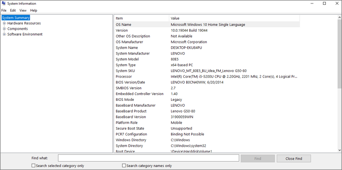 System Summary