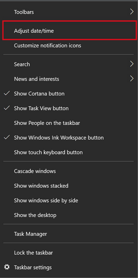 taskbar
