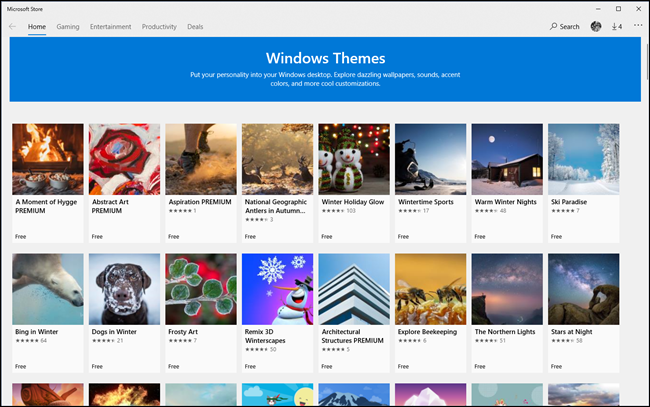 More themes from Microsoft STore