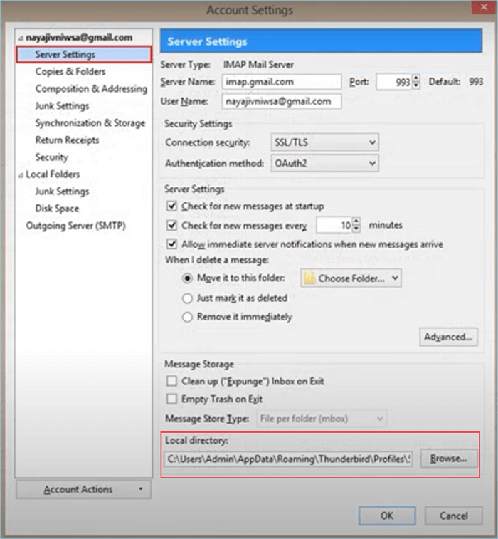 find storage folder