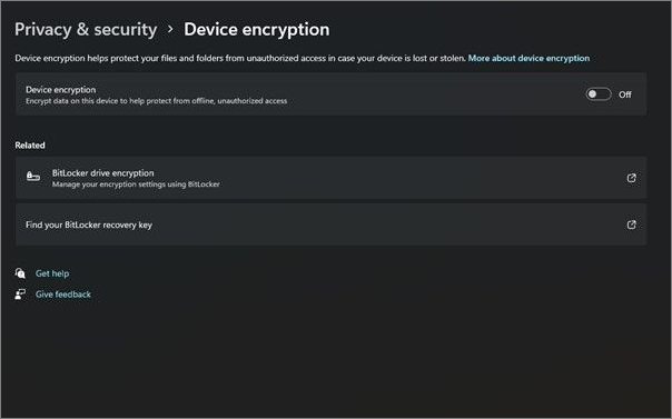 turn on device encryption in windows 11