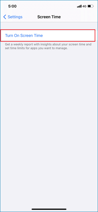 Turn on Screen Time.