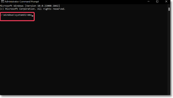 type mmc to launch console